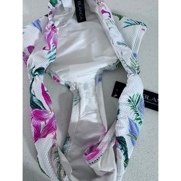 NWT!! "LA BLANCA" Mystic Palms,Shirred Band ,Hipster Bottoms SZ 14, 17.5'W - Picture 4 of 5